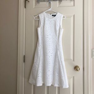 DKNY white textured dress